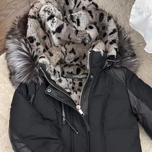 Nicole Benisti Black Puffer Jacket with Fur Trim
